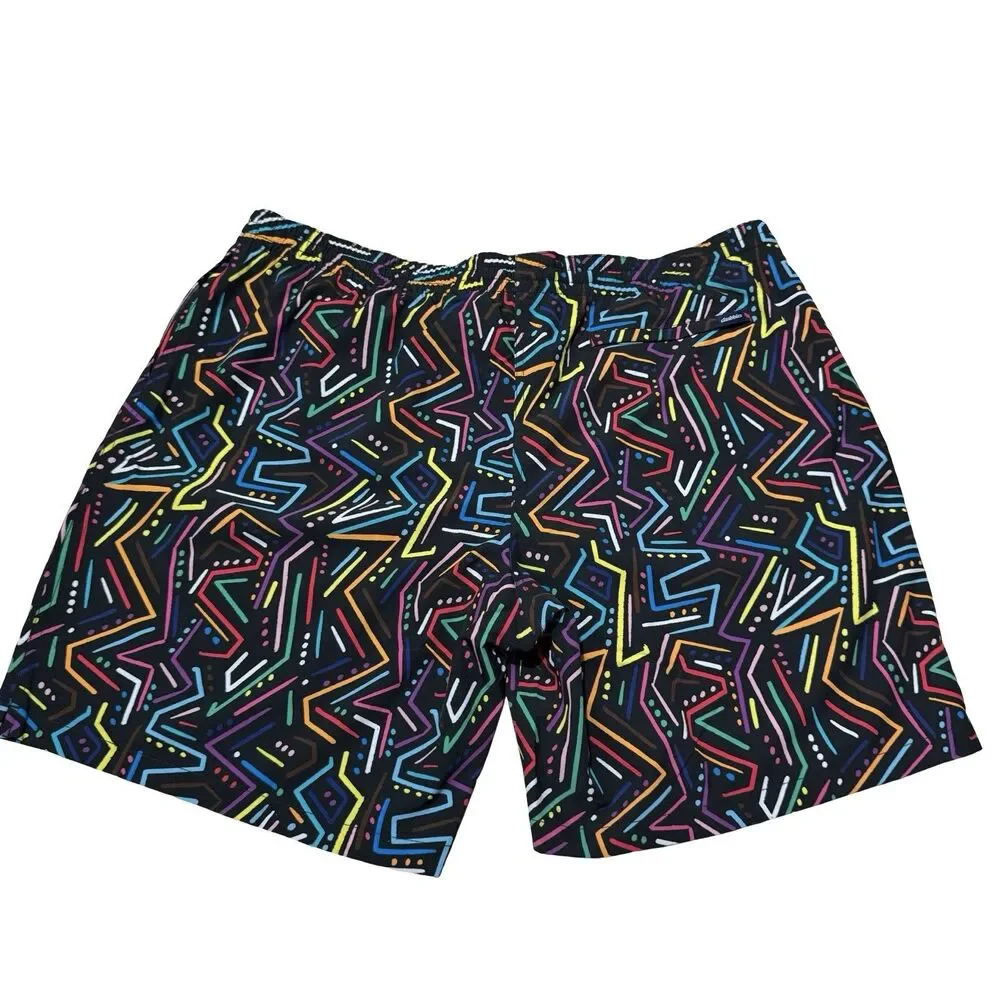 Chubbies Mens Swim Trunks XXXL Black Neon Geometric Scribble Mesh 7